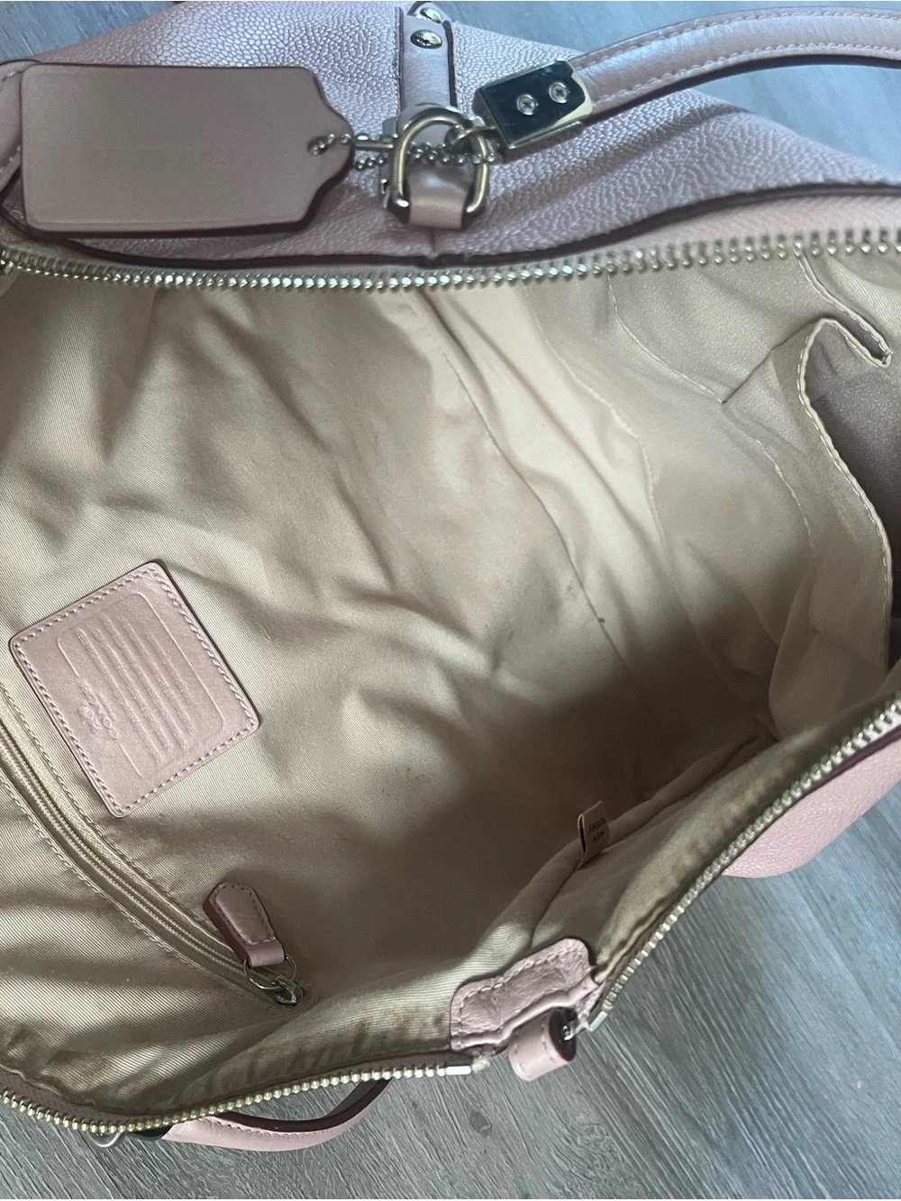 Coach Metallic Rose Pink Leather Tote